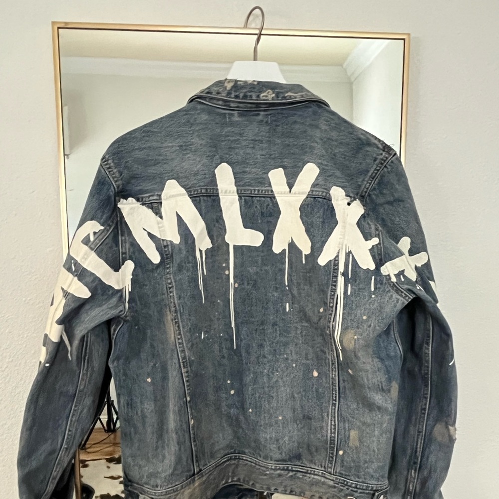 Guess Custom Paint Distress Rex-Denim Jacket